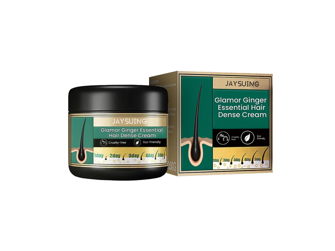 Crema con aceite esencial de jengibre para fortalecer las raíces del cabello.