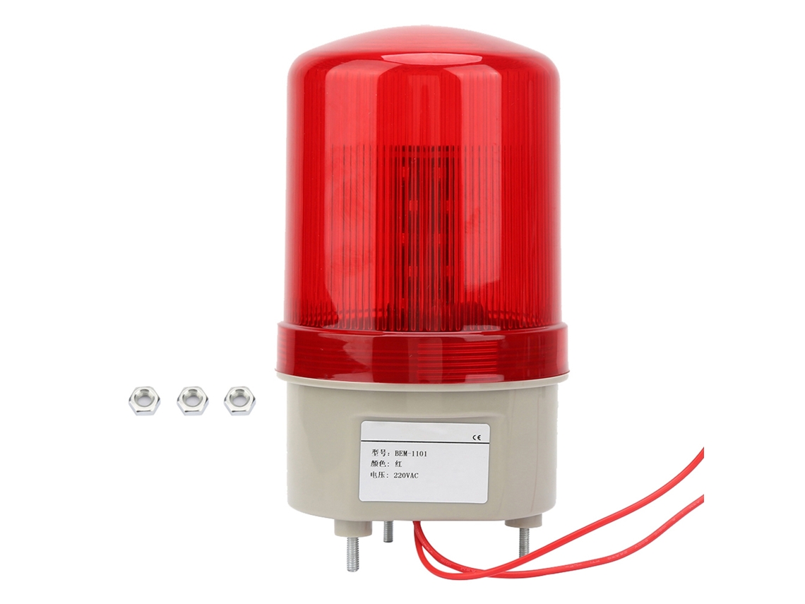 Luz De Sinalização Rotativa Piscante Led Vermelha 220vac Diâmetro 97mm Luz De Aviso