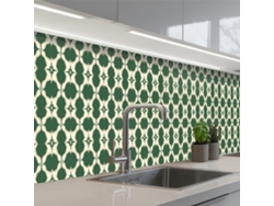 Paneles para salpicadero de cocina - Azulejo clásico - Verde 450x60 cm