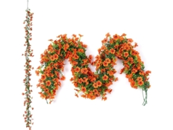 1 Ramita De Violeta Y Eucalipto Artificial - Naranja