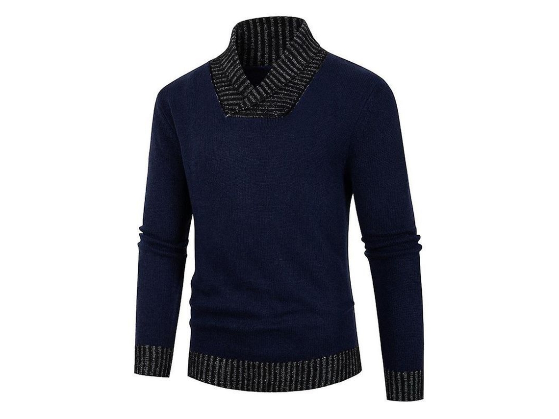 2026-jersey Casual De Manga Larga Con Bloques De Color Para Hombres Cuello En V