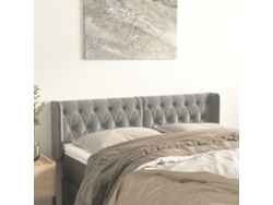 Cabecero De Terciopelo Gris Claro 163x16x78/88 Cm