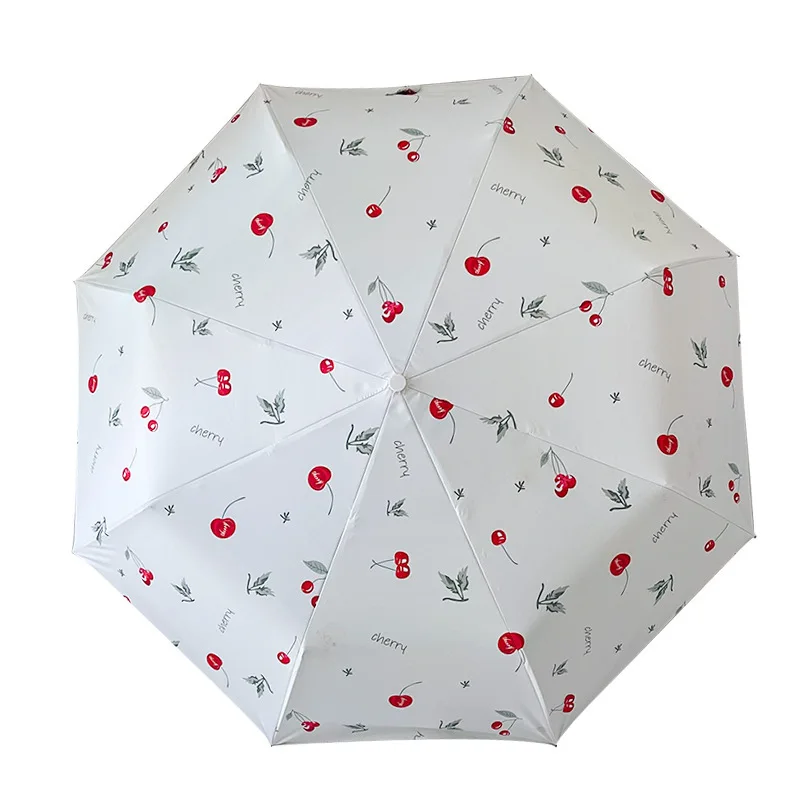 Paraguas De Alta Gama Para Niña (cherry) - Parasol Totalmente Automático, Protección Solar Y Protección Uv.