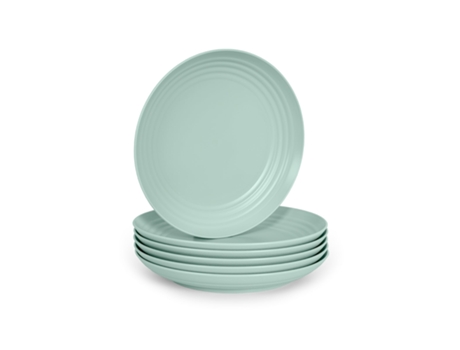 Juego de 6 Platos Clásicos Reutilizables de 20 Cm PLASTIC FORTE (Verde)