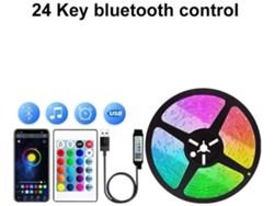 20m 240led Tira De Luz Usb Bluetooth Rgb 5v Led Luz De Fondo Flexible Tira De Luz Infrarroja 24 Teclas Control Remoto Gusshious