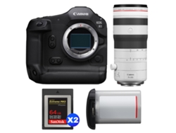 EOS R1 + RF 70 200mm F/2.8 L IS USM Z Blanco + 2 Sandisk Extreme Pro de 64 GB Cfexpress Tipo B + Canon LP E19 + Libro electrónico Pricedirect CANON