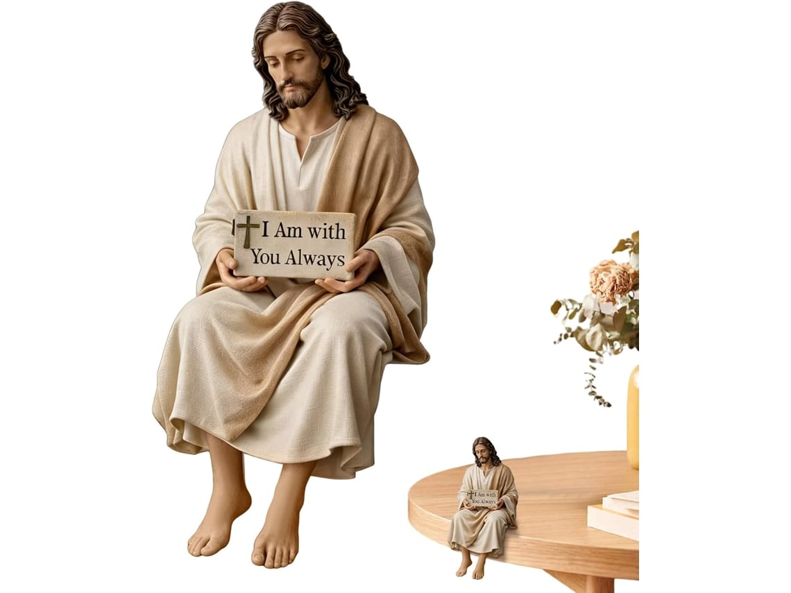 Pequeña Figura Jesús Relajante Centro Resina Estatua Decorativa Escritorio Pascua Navidad Cumpleaños Oficina
