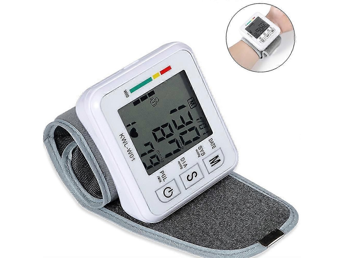1 Monitor automático de presión arterial de muñeca, brazalete con pantalla LCD iluminada grande, GOKOCO