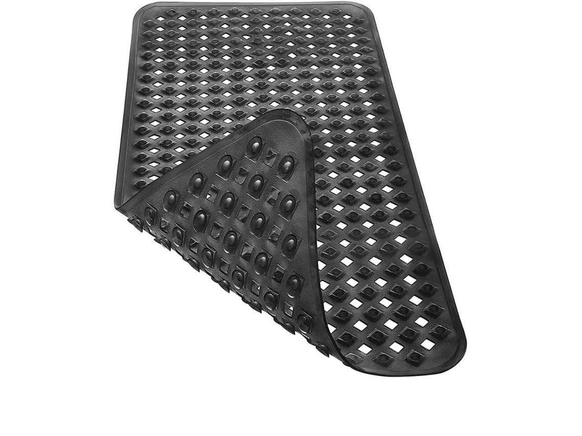 Alfombrilla de baño antideslizante de 88x39 cm, libre de BPA, resistente al moho y lavable a máquina (negra).