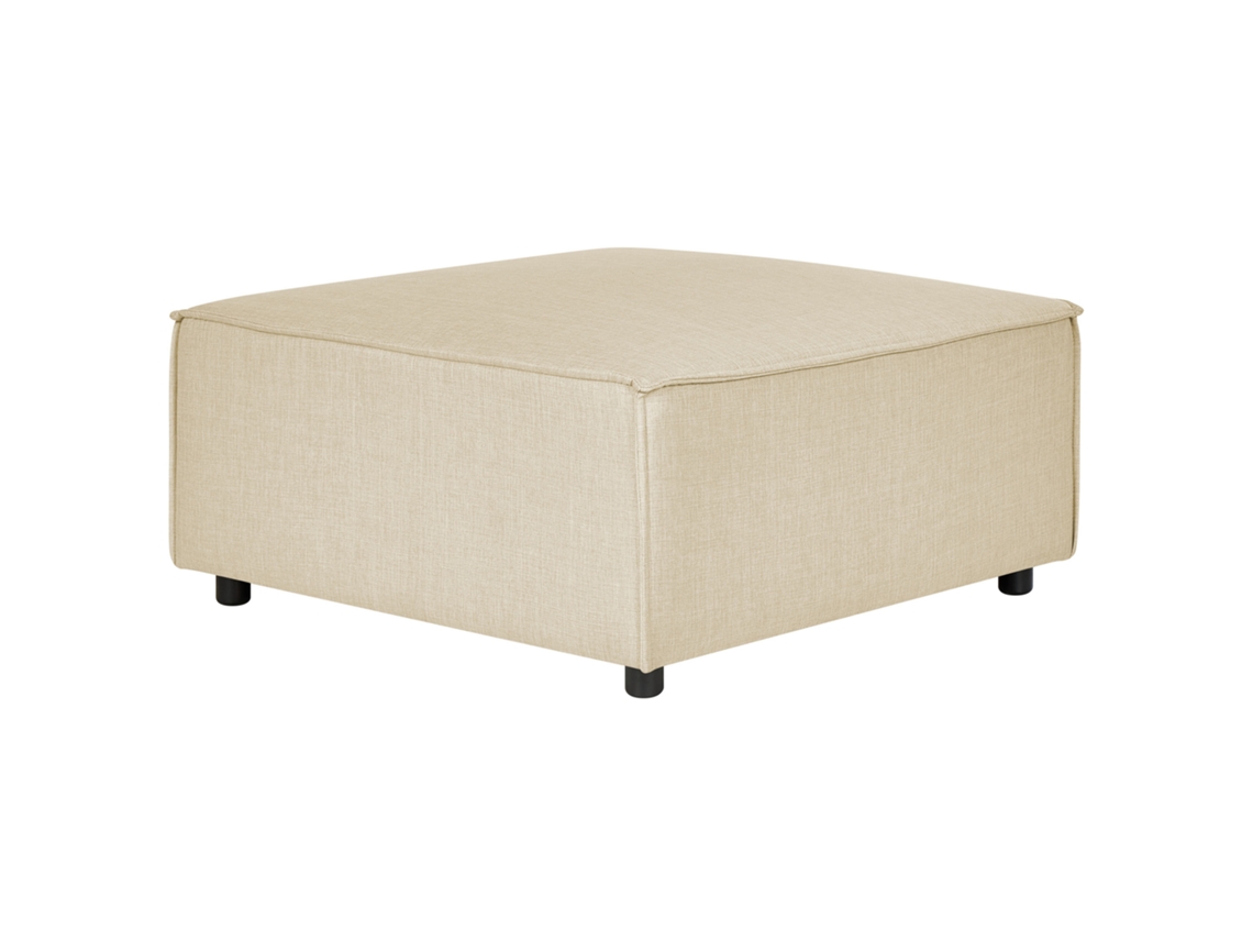 Otomana BELIANI Aprica de Lino Beige 88x88x43