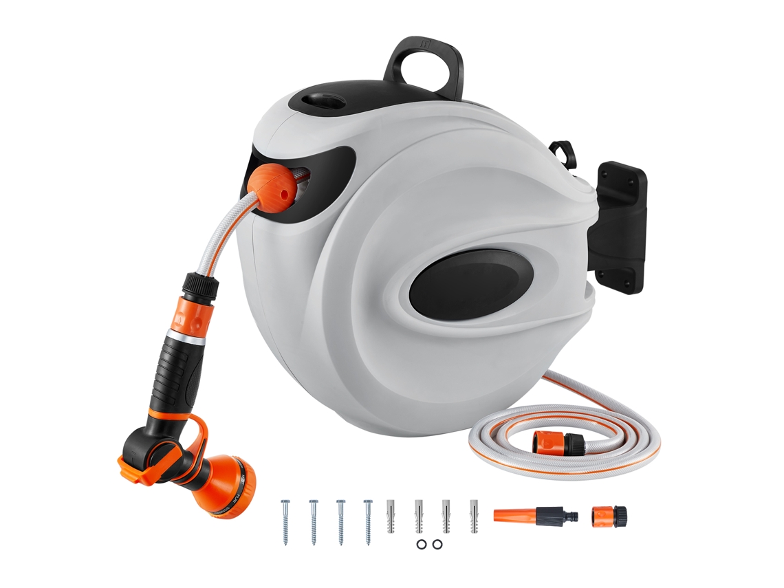 Succebuy Carrete De Manguera Retráctil Giratorio De 180gastar Montado En Pared 20mx12mm