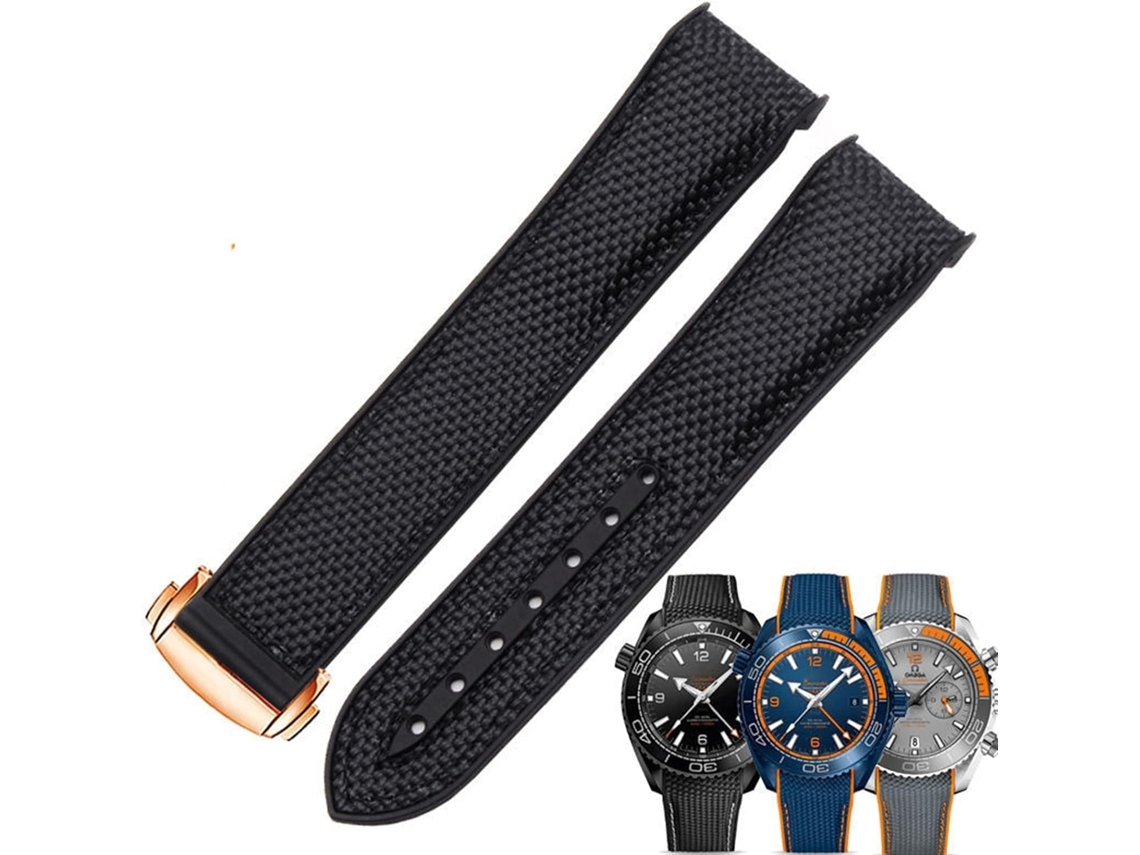 Correa Reloj Silicona Nailon 20 22 Planet Ocean 300 600 Hebilla Plegable Accesorios Relojes Mm