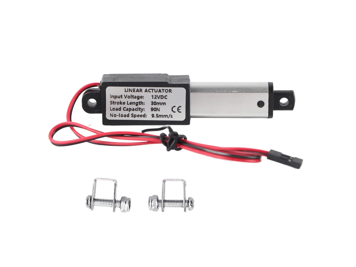 Actuador Linear Elétrico Mini Impermeável Dc12v 30mm Carreira 90n 9.5mm/s Para Robô Diy