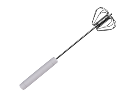 Batidor de huevos, batidora manual de acero inoxidable para el hogar, color blanco