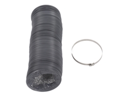 Conducto flexible de aluminio de 1 m 6 pulgadas con abrazadera para ventilación.