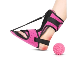 Tala Noturna Elástica Para Pé Caído, Ajustável, .apoios Para Os Pés Pretos E Rosa + Bolas De Massagem Rosa - Tamanho Único