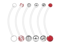 6 Anillos Flexibles Para Glúteos, Ideales Para El Embarazo, Deportes, Bioplast, Cirugía, Acero, 14 G, 38 Mm, Estilos Variados.