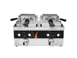 Freidora Profesional Doble de Acero Inoxidable con 2 Cestas y Control de Temperatura Tekmaquinas