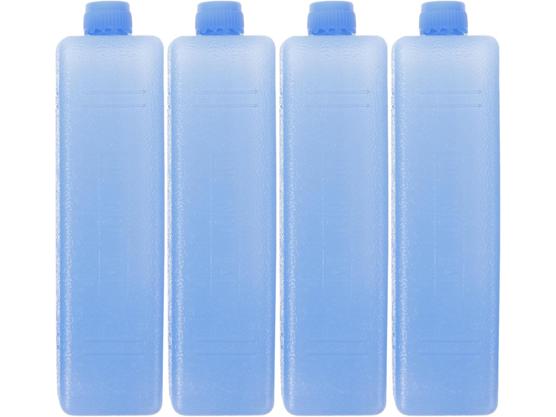 Bolsas de hielo reutilizables para nevera portátil, 4 unidades, color azul.