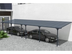 Cazeboo Pérgola Cubierta para Terraza de Aluminio Premium, gris 11x3 m KLEO