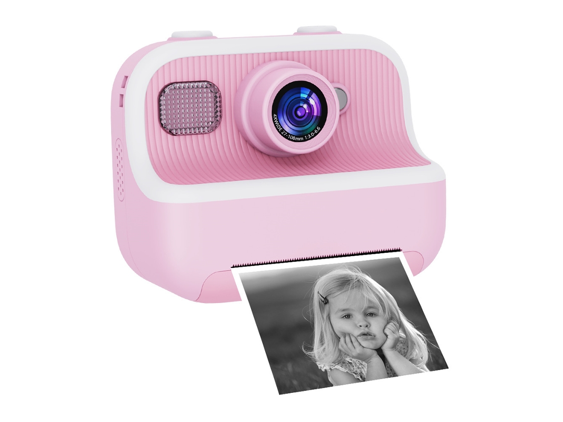 Cámara Infantil Hd De 48 Mp Con Función De Impresión Térmica Y Doble Cámara Frontal Y Trasera (rosa). Czhhmart