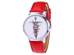 Reloj Casual Para Mujer Zhoulianfa De Piel Sintética Con Movimiento De Cuarzo, Color Rojo.