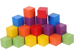 Bloques de construcción educativos y coloridos para niños y niñas, 2 cm, madera de haya, 60 piezas. CHABERLU