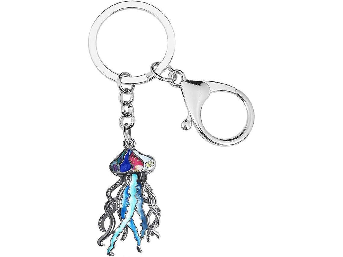 Llavero de medusa con colgante, de aleación esmaltada. Joyería oceánica para mujeres y niñas. Rosewell