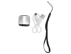 Caixa De Som Bluetooth Mini Subwoofer Portátil Metal Recarregável Usb Para Celular Tablet Pc Prata