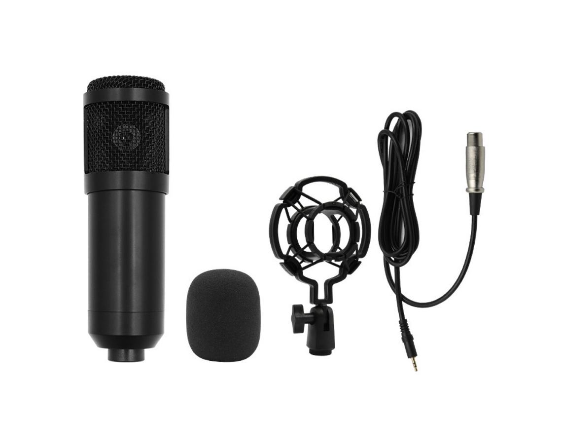 Micrófono con tarjeta de sonido, ideal para transmisiones en vivo, kits de portátiles y equipos de grabación para locutores. Mdug