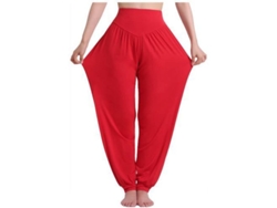 2026-pantalones Harem De Yoga Para Mujer Hippie Boho Verano Baggy Joggers Elásticos De Talla Grande L Rojo