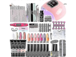 Kit de decoración de uñas con lámpara UV/LED, secador de uñas, juego de uñas artificiales, esmalte en gel y herramientas para GOKOCO