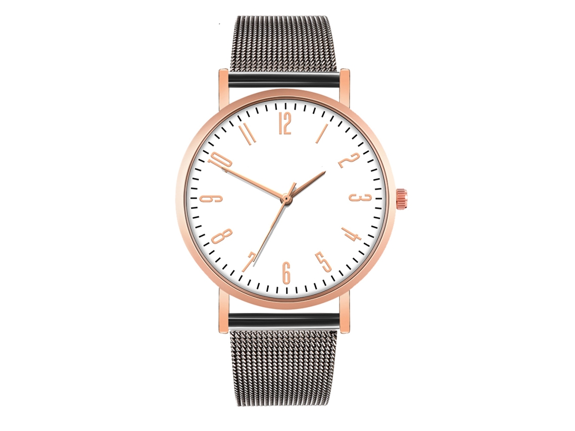 Reloj De Moda Para Hombre Y Mujer, Correa De Malla, Esfera Redonda, Cuarzo, Para Parejas.