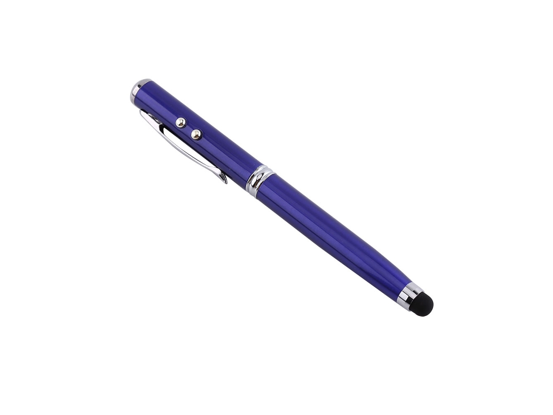 Lápiz De Bolígrafo Capacitivo 4 En 1 Con Puntero Láser Y Luz Led Para Tableta, Color Azul