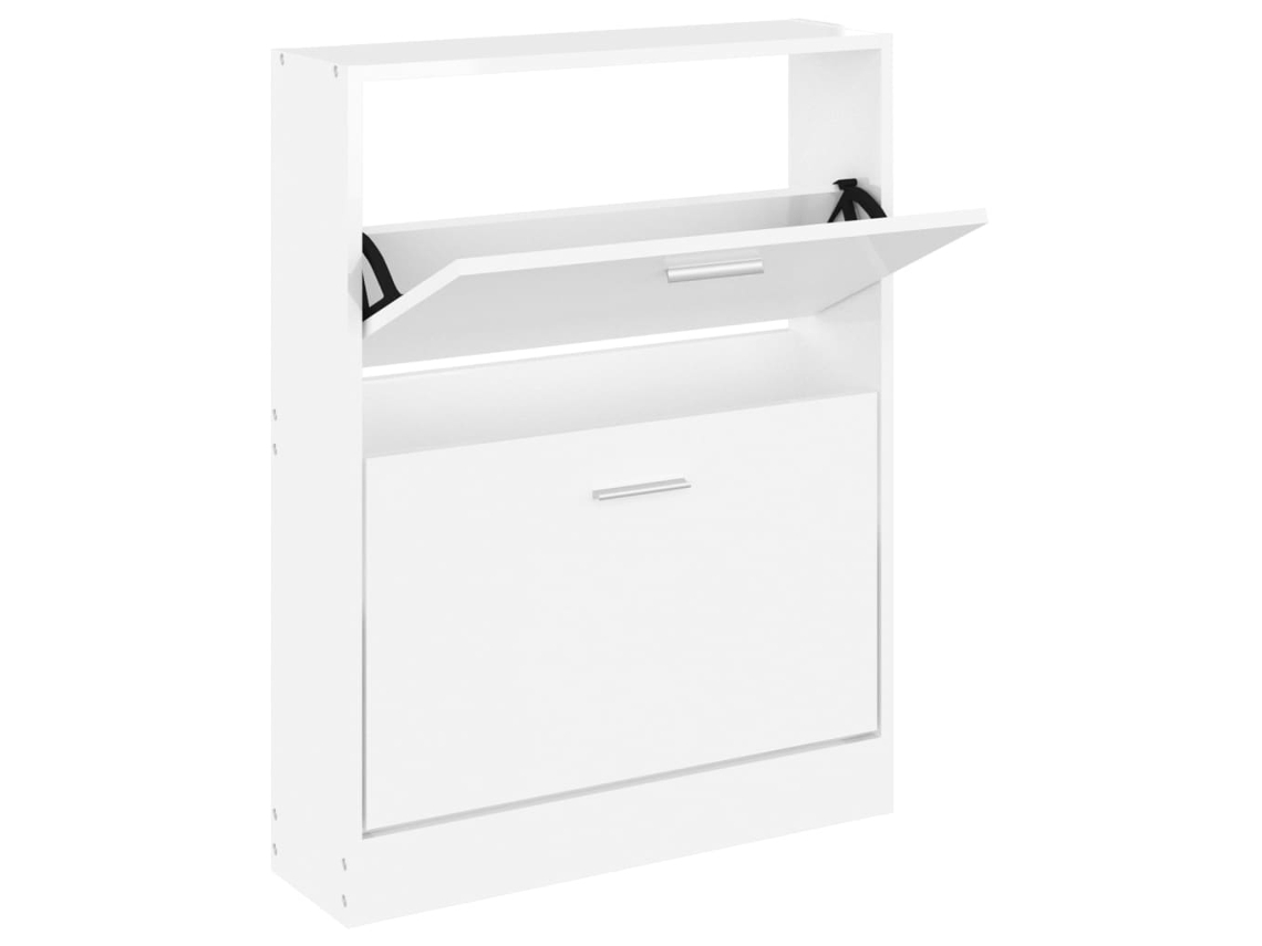 Zapatero, Blanco Brillo, MAISON EXCLUSIVE, 59x17x81 cm