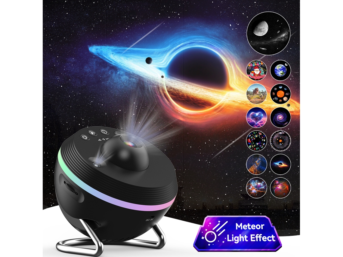 Proyector de estrellas con luz nocturna ultrabrillante y 13 escenas Black Siurn
