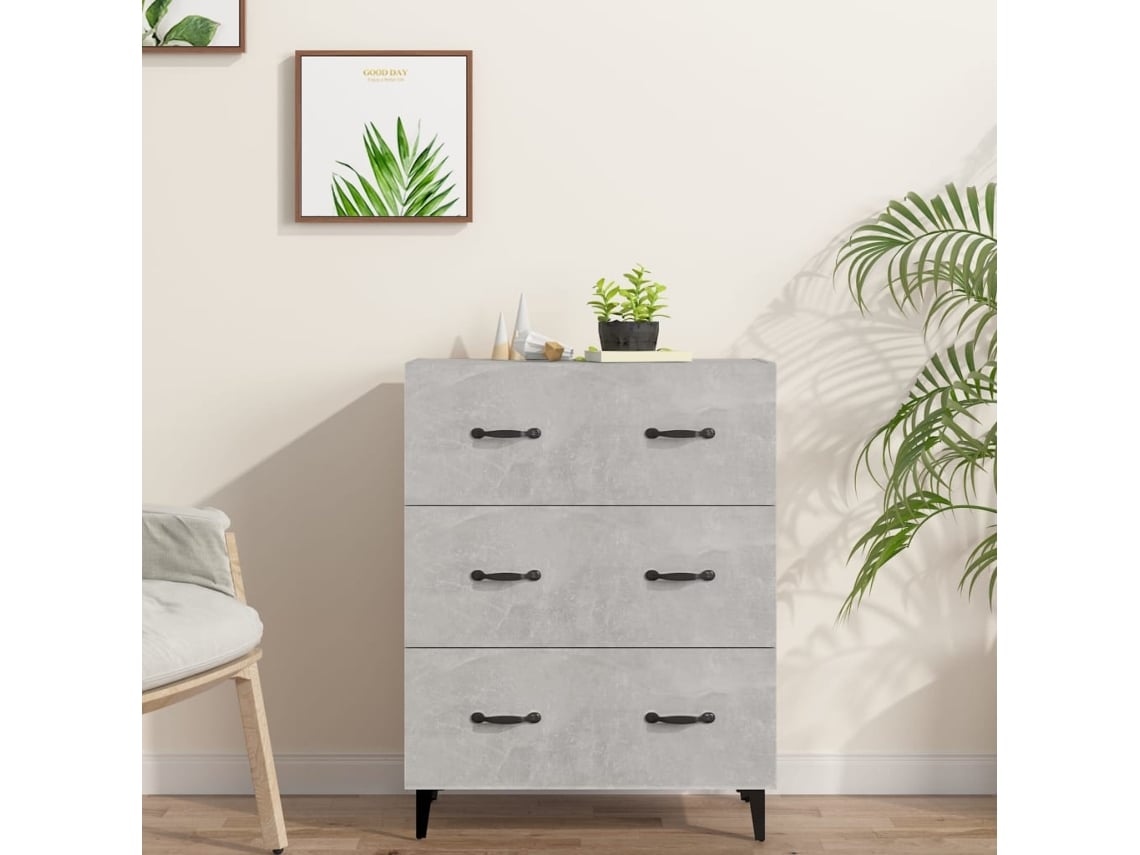 Aparador De Madera De Ingeniería Gris Hormigón 69,5x34x90 Cm