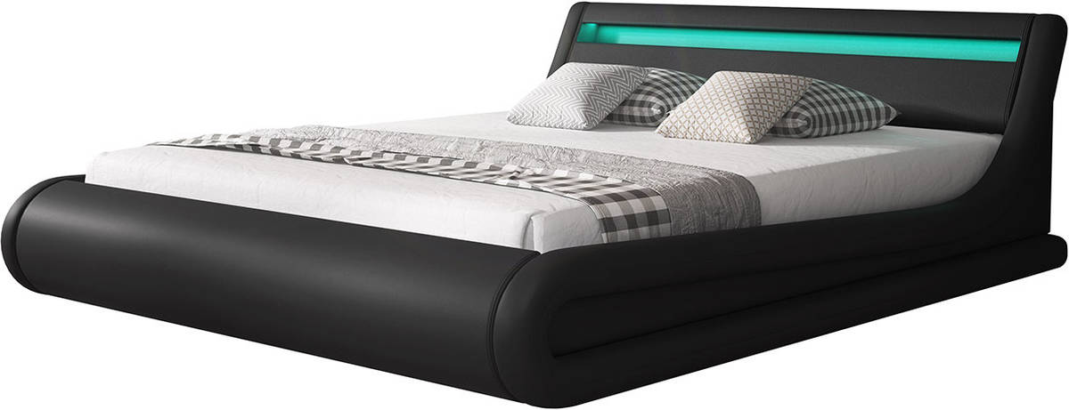 Cama Bonitos Parisina negro polipiel compatible con 160x200 cm canapé de matrimonio 160x200cm
