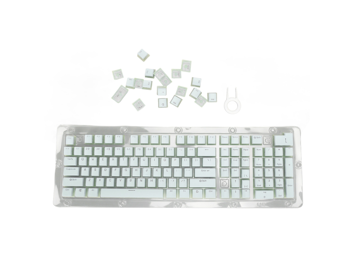Teclas De Teclado Mecânico 130 Abs Moldagem Duas Cores Altura Oem Ergonômico Diy Azul