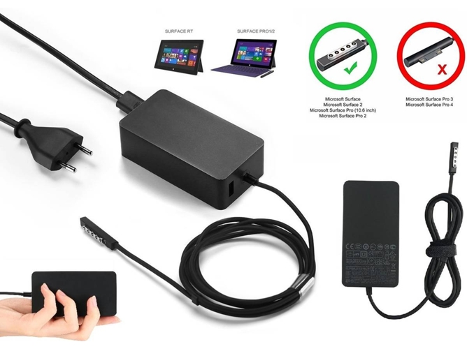 Cargador 48W para Microsoft Surface RT, 2, Pro 2, Pro (2013)
