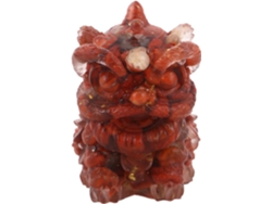 Figura elegante con detalles refinados, resina roja, estatua tradicional china, decoración festiva para ocasiones especiales - GOKOCO