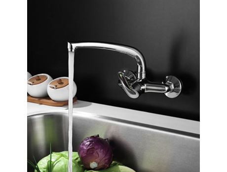Grifo de Cocina KIBATH Monomando Fregadero Pared Batería 11 cm