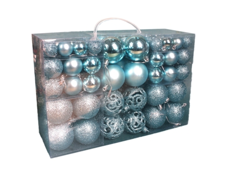 Juego de adornos de bolas de Navidad Decoraciones de temporada de árbol de Navidad para decoración de fiestas navideñas, azul