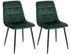 Set de dos sillas de comedor Tilde en tela o terciopelo verde/veludo CLP