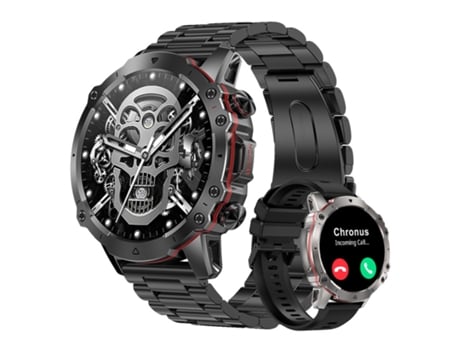 Smartwatch CHRONUS AK56 Hombres Impermeable Bluetooth Llamada de Voz Negro