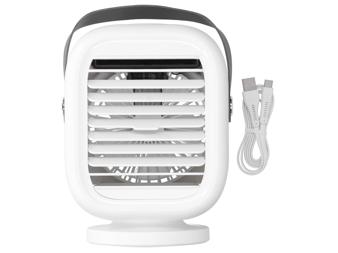 Aire acondicionado portátil USB de 190 ml con ventilador, blanco.