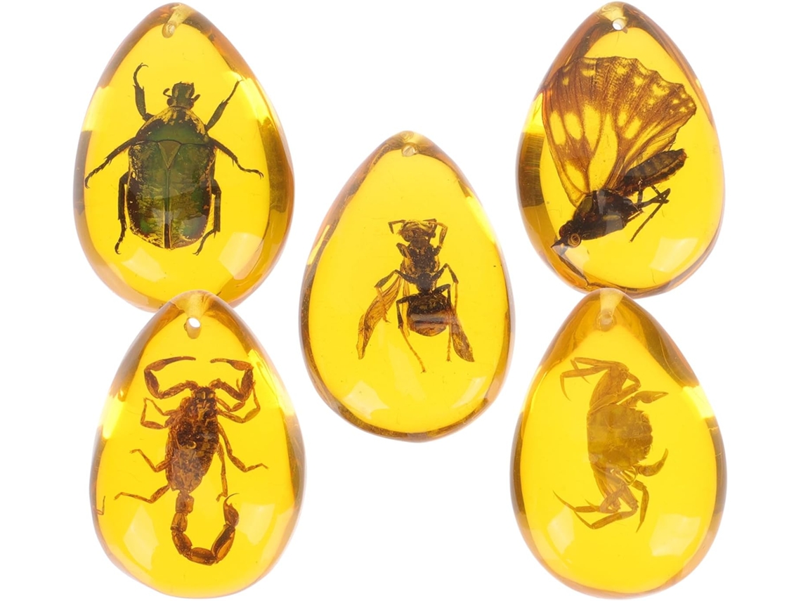 5 Colgantes De Ámbar Con Forma Insecto,