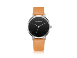 Reloj De Pulsera Unisex Informal De Cuarzo Con Correa Redonda De Piel Sintética (caqui)