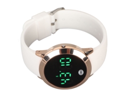 Reloj Deportivo Digital Resistente Al Agua Dorado Y Blanco Pequeño
