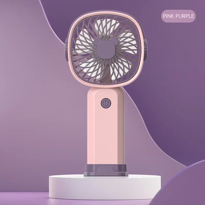 Mini Ventilador Usb Portátil (rosa), Ventilador De Escritorio Multifuncional Con Soporte.